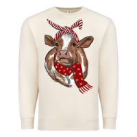 Sandshell Christmas Heifer With Scarf Premium Sweatshirt - RanaPortraitStore