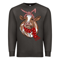 Smoke Christmas Heifer With Scarf Premium Sweatshirt - RanaPortraitStore