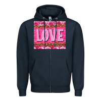 Navy love valentines day Zipper Hoodie - NancyCooperArtShop