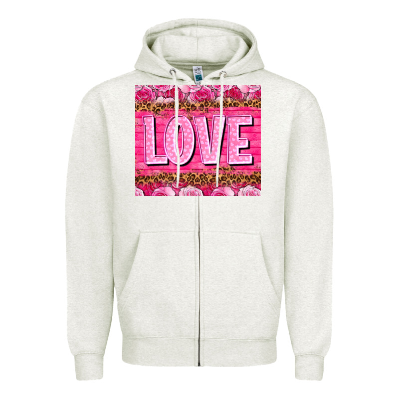 Love Valentines Day Zipper Hoodie by NancyCooperArtShop | Teevron