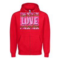 Red love valentines day Zipper Hoodie - NancyCooperArtShop