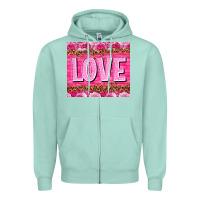 Seafoam love valentines day Zipper Hoodie - NancyCooperArtShop