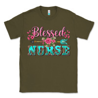 Army Green western blessed nurse pink floral arrow Classic Tee - BarkalooDesign