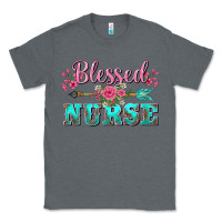 Charcoal Heather western blessed nurse pink floral arrow Classic Tee - BarkalooDesign