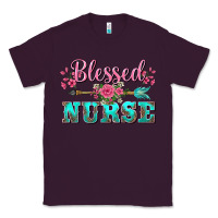 Plum western blessed nurse pink floral arrow Classic Tee - BarkalooDesign