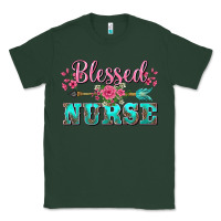 Sports Green western blessed nurse pink floral arrow Classic Tee - BarkalooDesign