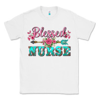 White western blessed nurse pink floral arrow Classic Tee - BarkalooDesign