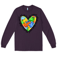 Plum autism heart Long Sleeve Tee - JahusDesignShop
