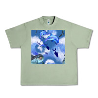 Oil Green dolphins Urban Heavy Tee - BundleAndBundleShop