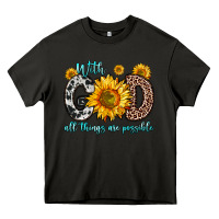 Asphalt with god all things are possible sunflower Heavy Core Tee - Zillion Design Studio