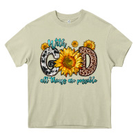 With God All Things Are Possible Sunflower Heavy Core Tee | Teevron