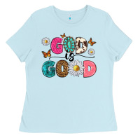 Baby Blue god is good Ladies Tee - texasbilliewilder