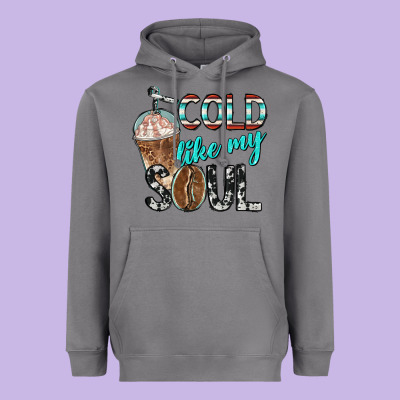Cold Like My Soul With Coffee Heavyweight Hoodie Designed By Barkaloodesign