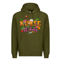 Army Green Nurse off duty Premium Hoodie - NancyCooperArtShop