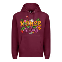 Burgundy Nurse off duty Premium Hoodie - NancyCooperArtShop
