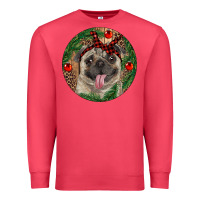 Cardinal Christmas Pug With Leopard Premium Sweatshirt - RanaPortraitStore