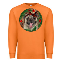Carrot Christmas Pug With Leopard Premium Sweatshirt - RanaPortraitStore