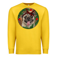 Lemon Christmas Pug With Leopard Premium Sweatshirt - RanaPortraitStore