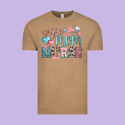 Wife Mom Nurse Vintage Tee Designed By Bundleandbundleshop
