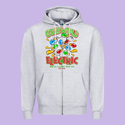 Griswold Electric Christmas Vacation Zipper Hoodie Designed By Maliassmallbusiness