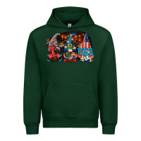 Forest Green i love usa gnomes 4th of july Urban Hoodie - CowGirlArtShop