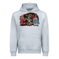 Heather Grey i love usa gnomes 4th of july Urban Hoodie - CowGirlArtShop