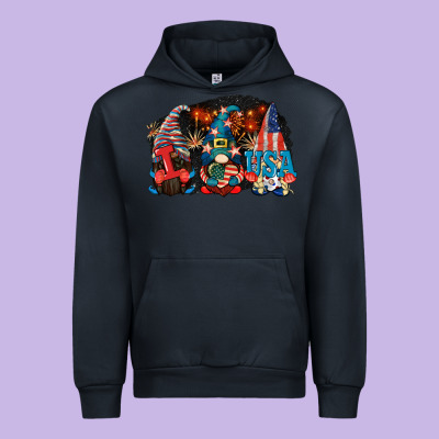 I Love Usa Gnomes 4th Of July Urban Hoodie Designed By Cowgirlartshop