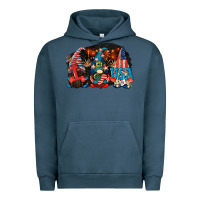 Pigment Midnight Navy i love usa gnomes 4th of july Urban Hoodie - CowGirlArtShop