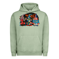 Pigment Oil Green i love usa gnomes 4th of july Urban Hoodie - CowGirlArtShop