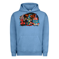 Pigment Pebble Blue i love usa gnomes 4th of july Urban Hoodie - CowGirlArtShop