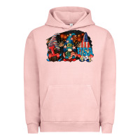 Pigment Salmon i love usa gnomes 4th of july Urban Hoodie - CowGirlArtShop