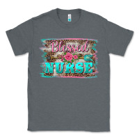 Charcoal Heather western blessed nurse pink floral arrow  background Classic Tee - BarkalooDesign