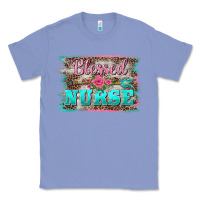 Colony Blue western blessed nurse pink floral arrow  background Classic Tee - BarkalooDesign