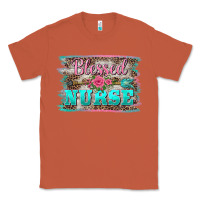 Copper western blessed nurse pink floral arrow  background Classic Tee - BarkalooDesign