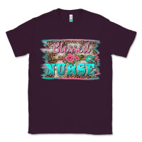 Plum western blessed nurse pink floral arrow  background Classic Tee - BarkalooDesign