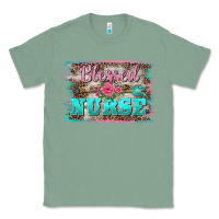 Sage western blessed nurse pink floral arrow  background Classic Tee - BarkalooDesign