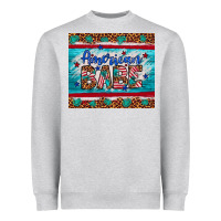 Heather Grey American babe leopard gemstone Heavyweight Sweatshirt - Artiststas