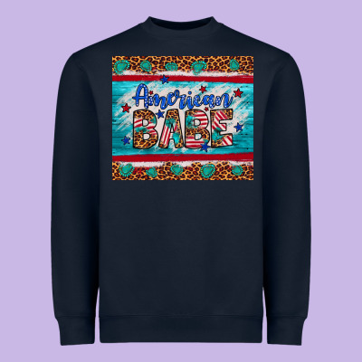 American Babe Leopard Gemstone Heavyweight Sweatshirt Designed By Artiststas