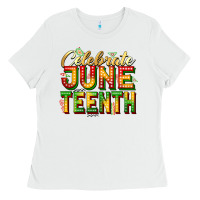 White celebrate juneteenth Ladies Tee - Zillion Design Studio
