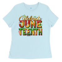 Baby Blue celebrate juneteenth Ladies Tee - Zillion Design Studio