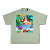 Oil Green seahorse and beach Urban Heavy Tee - BundleAndBundleShop