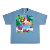 Pebble Blue seahorse and beach Urban Heavy Tee - BundleAndBundleShop