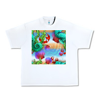 White seahorse and beach Urban Heavy Tee - BundleAndBundleShop