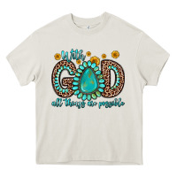 Cream with god all things are possible gemstone Heavy Core Tee - Zillion Design Studio