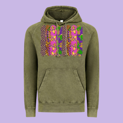 Mardi Gras Brushstrokes Vintage Hoodie Designed By Ranaportraitstore