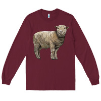 Burgundy southdown sheep Long Sleeve Tee - LillyAllenDesigns