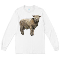 White southdown sheep Long Sleeve Tee - LillyAllenDesigns
