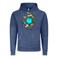 Vintage Denim aztec leopard turquoise gemstone Vintage Hoodie - JahusDesignShop