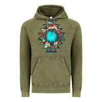 Vintage Olive aztec leopard turquoise gemstone Vintage Hoodie - JahusDesignShop