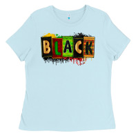 Baby Blue black Ladies Tee - Zillion Design Studio